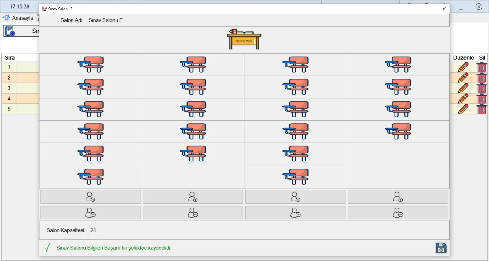 SINAV SALONLARINI AYRINTILI OLUŞTURMA